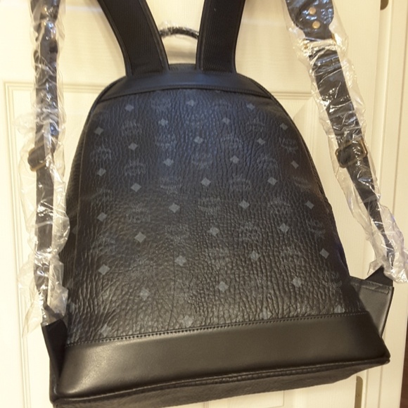 MCM Black Backpack Medium size, with studs! NWOT. - Picture 3 of 10